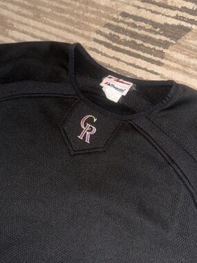 Colorado Rockies Majestic Authentic MLB Black Y2K Therma Base Baseball Shirt XL